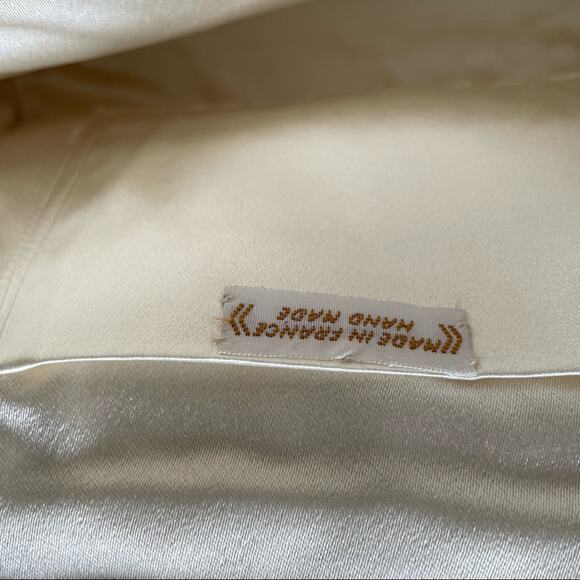 Vintage 1950s Handmade Beaded Bag White Floral Gold Hardware Bridal Wedding EUC - Picture 3 of 16